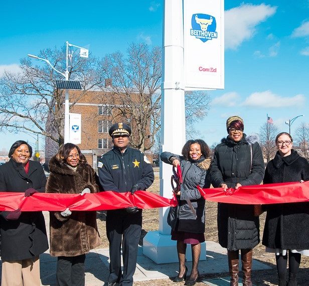 ComEd installs off-grid renewable lighting at Bronzeville schools